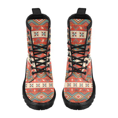 Aztec Red Print Pattern Women's Boots