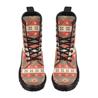 Aztec Red Print Pattern Women's Boots