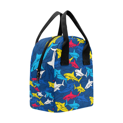 Shark Color Pattern Insulated Lunch Bag