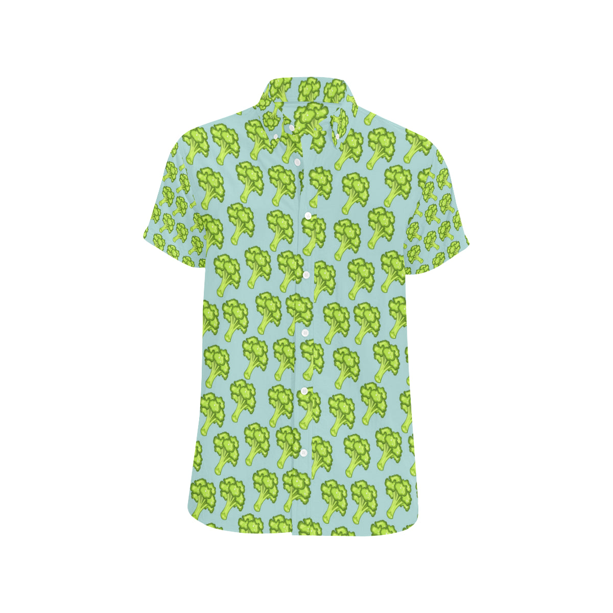Broccoli Pattern Print Design 02 Men's Short Sleeve Button Up Shirt