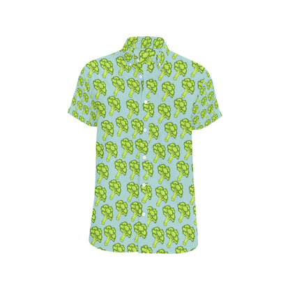 Broccoli Pattern Print Design 02 Men's Short Sleeve Button Up Shirt
