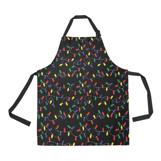 Christmas Light Pattern Print Design 04 Apron with Pocket