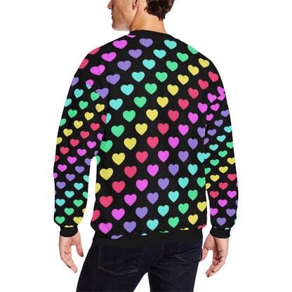 Heart Rainbow Pattern Print Design HE02 Men Long Sleeve Sweatshirt