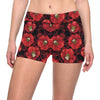 Camellia Pattern Print Design CM06 Yoga Shorts