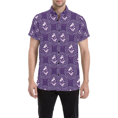 Pisces Pattern Print Design A02 Men's Short Sleeve Button Up Shirt