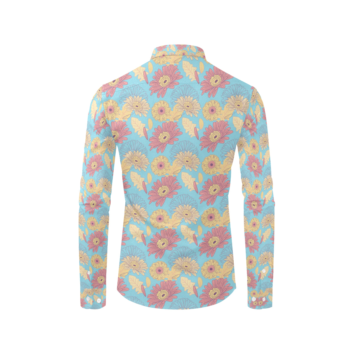 Gerberas Pattern Print Design GB04 Men's Long Sleeve Shirt