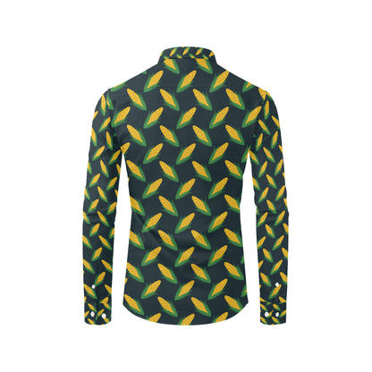Corn Pattern Print Design 02 Men's Long Sleeve Shirt