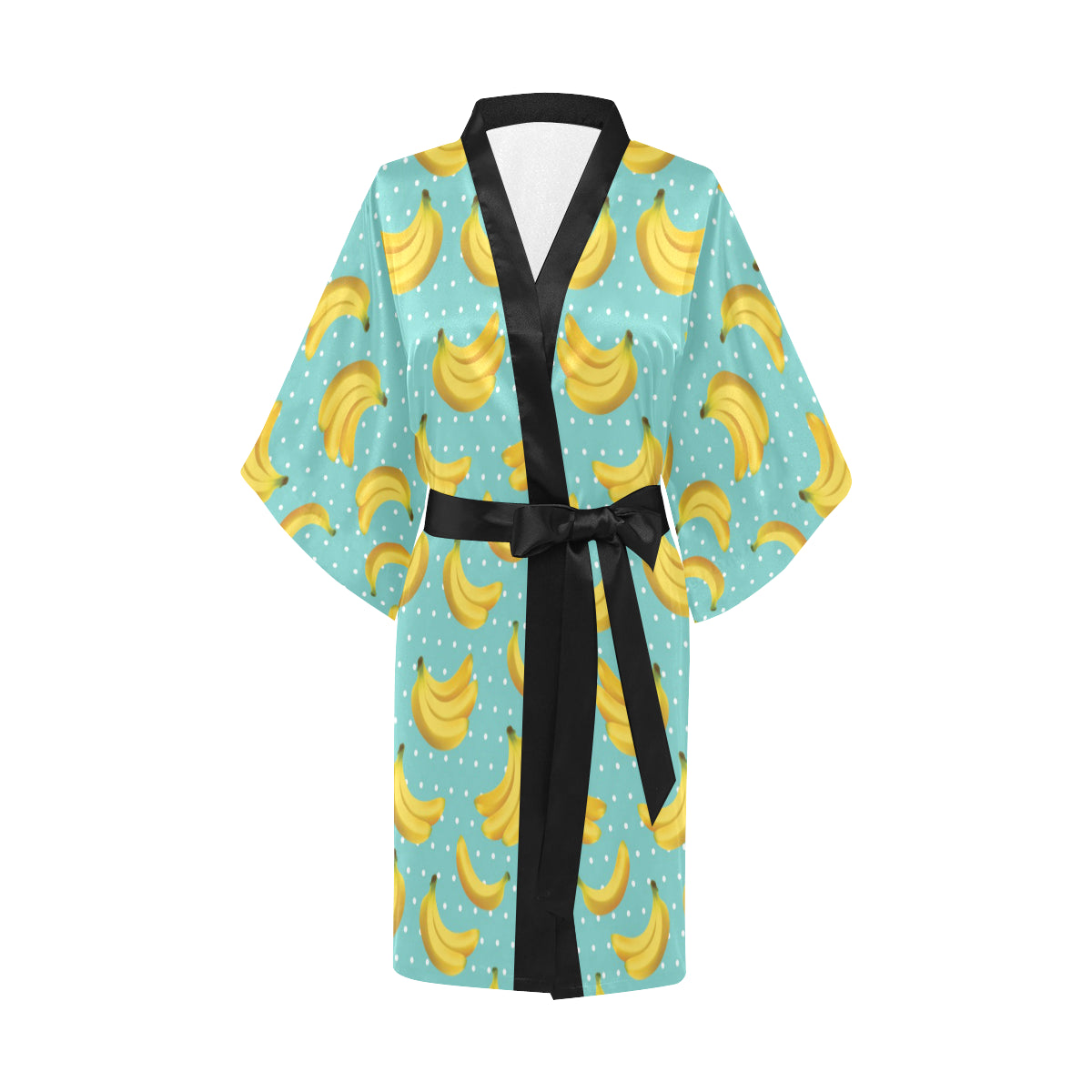 Banana Pattern Print Design BA02 Women's Short Kimono