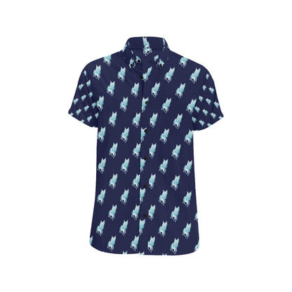 Pegasus Pattern Print Design 03 Men's Short Sleeve Button Up Shirt
