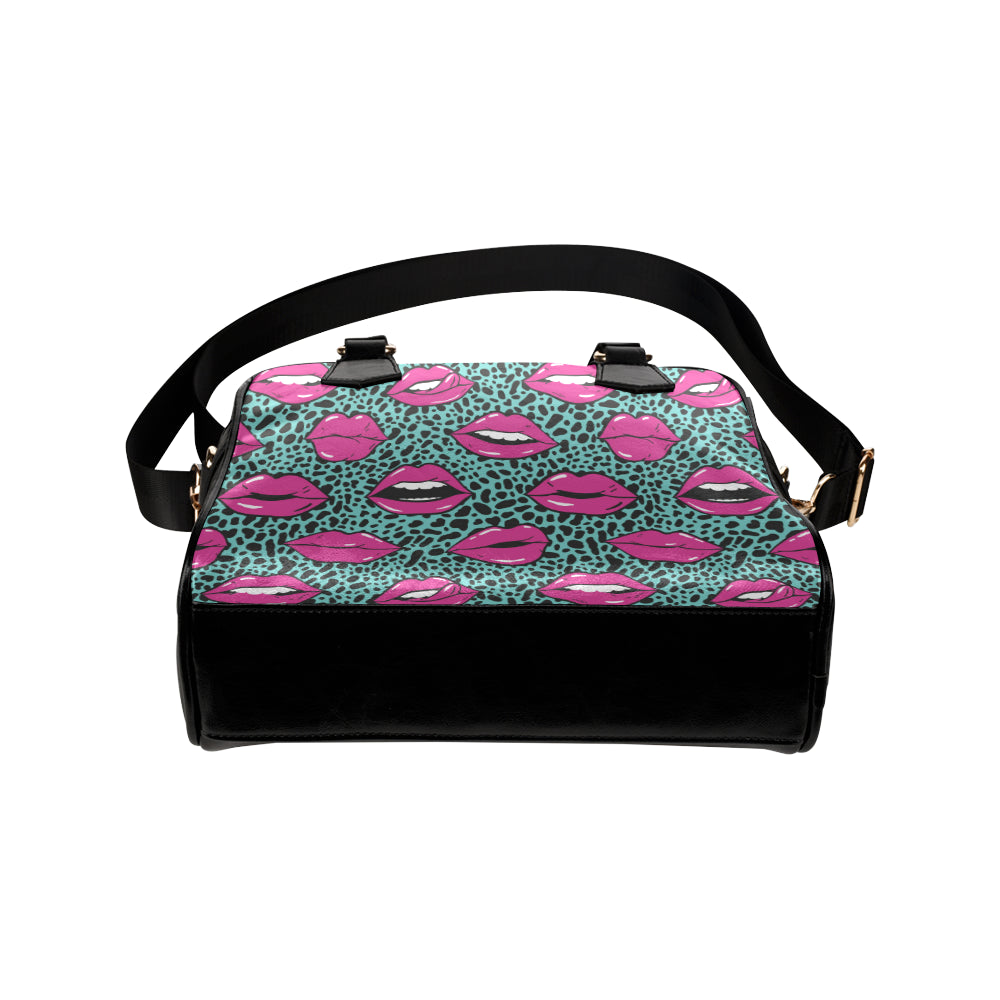 Lip Pattern Print Design 04 Shoulder Handbag