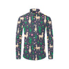 Llama Cactus Pattern Print Design 012 Men's Long Sleeve Shirt