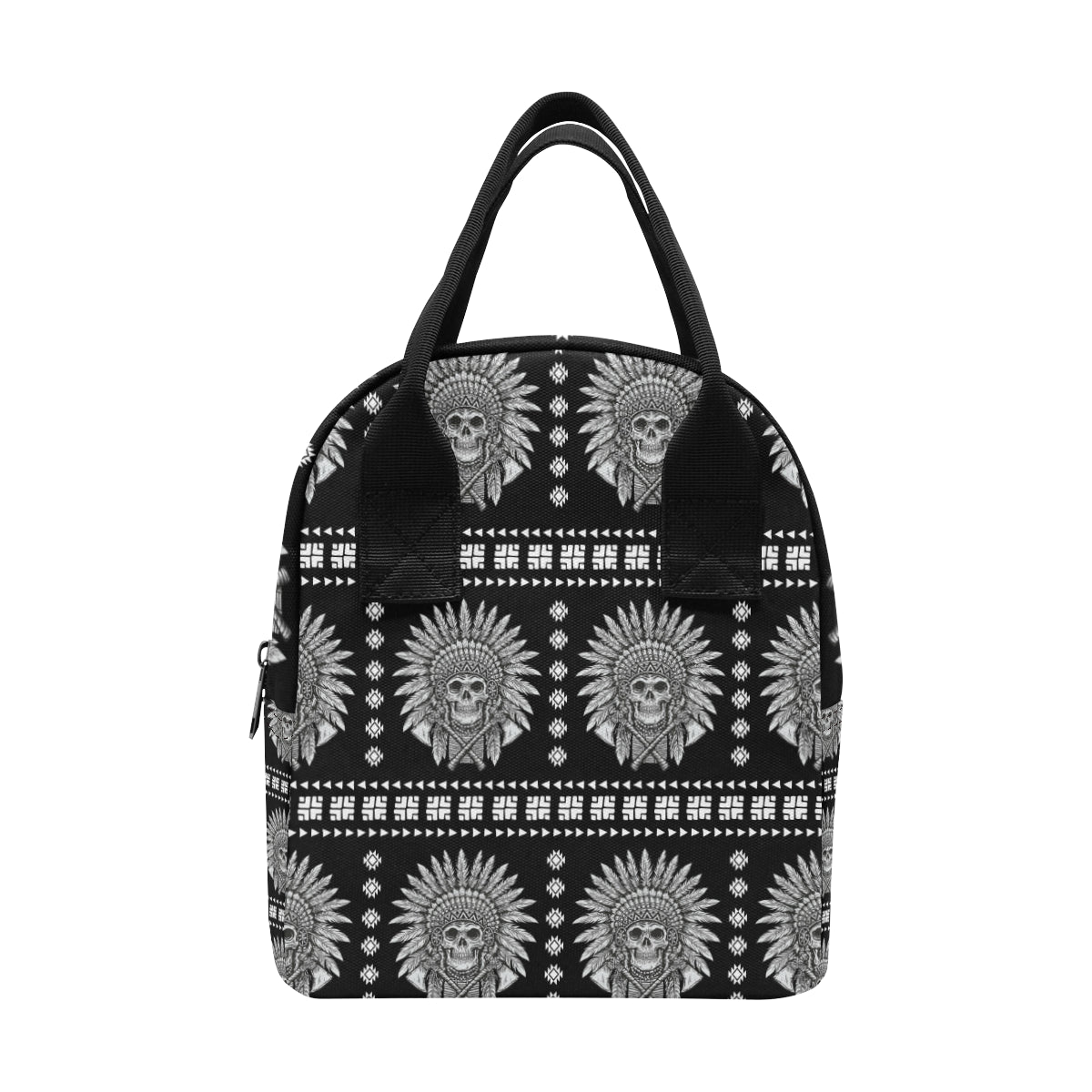 Native American Indian Skull Insulated Lunch Bag