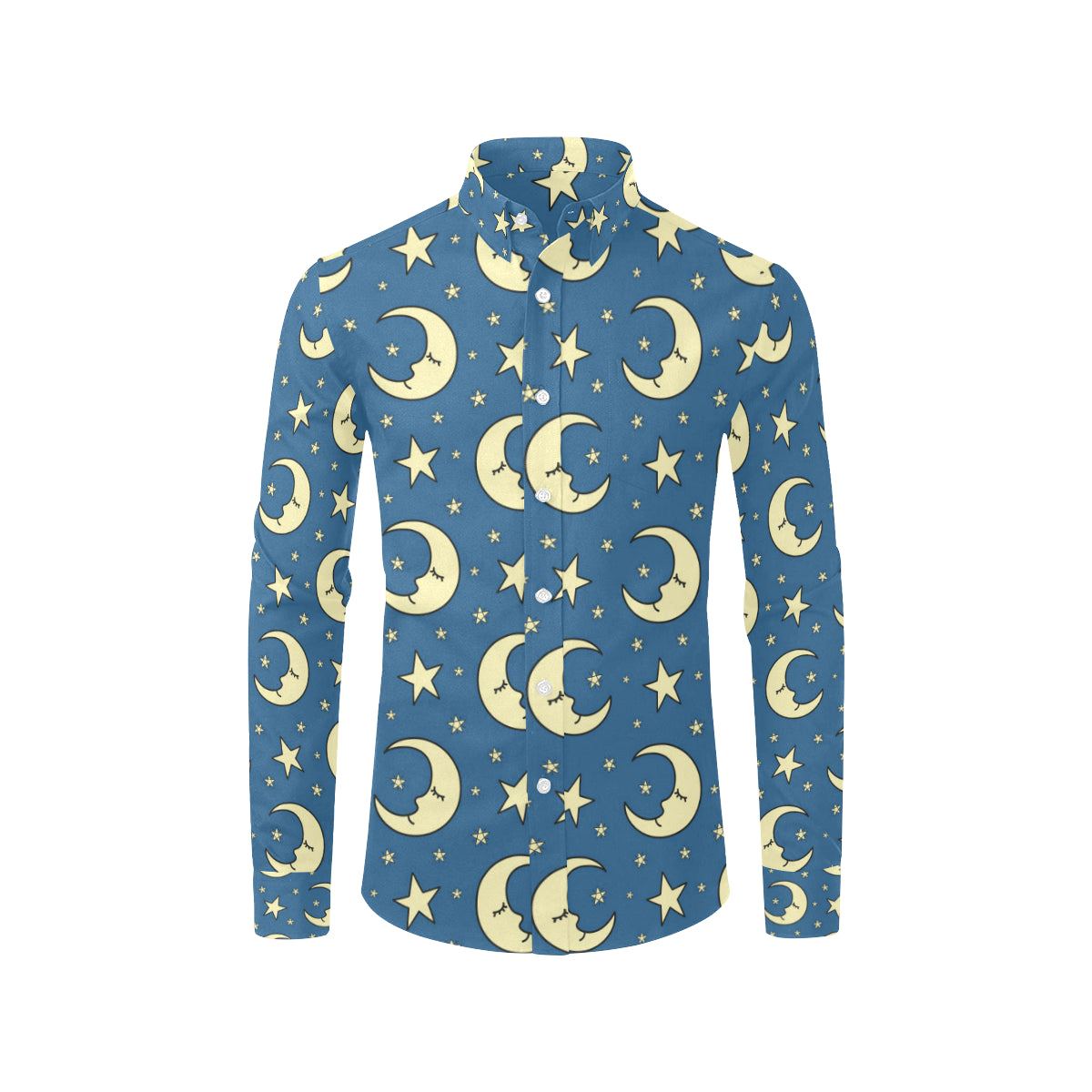 Moon Night Pattern Print Design 03 Men's Long Sleeve Shirt