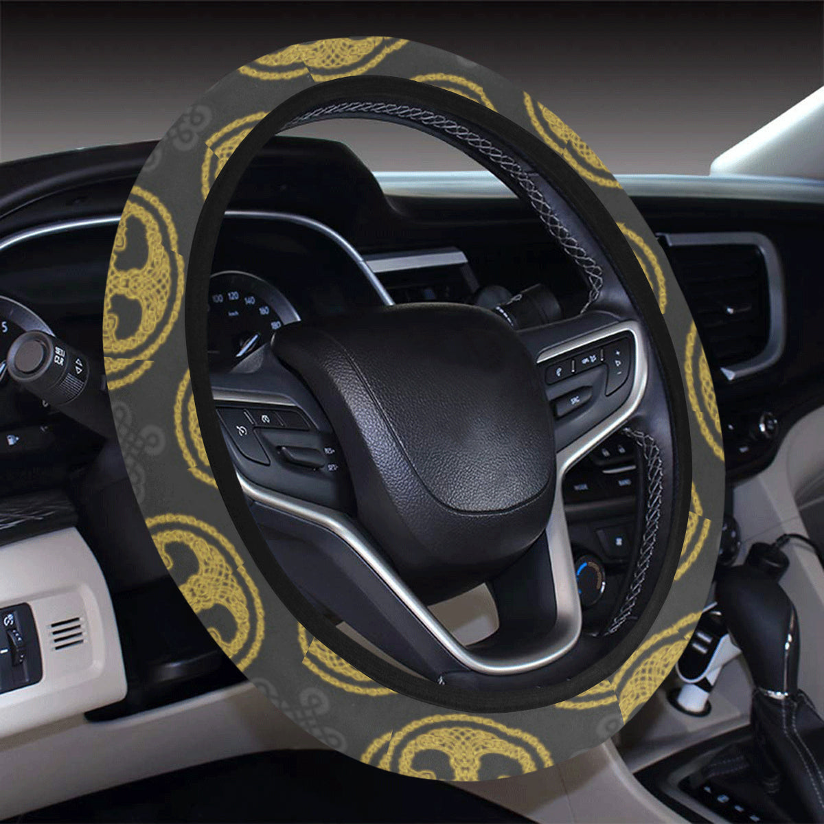 Celtic Tree of Life Design Steering Wheel Cover with Elastic Edge