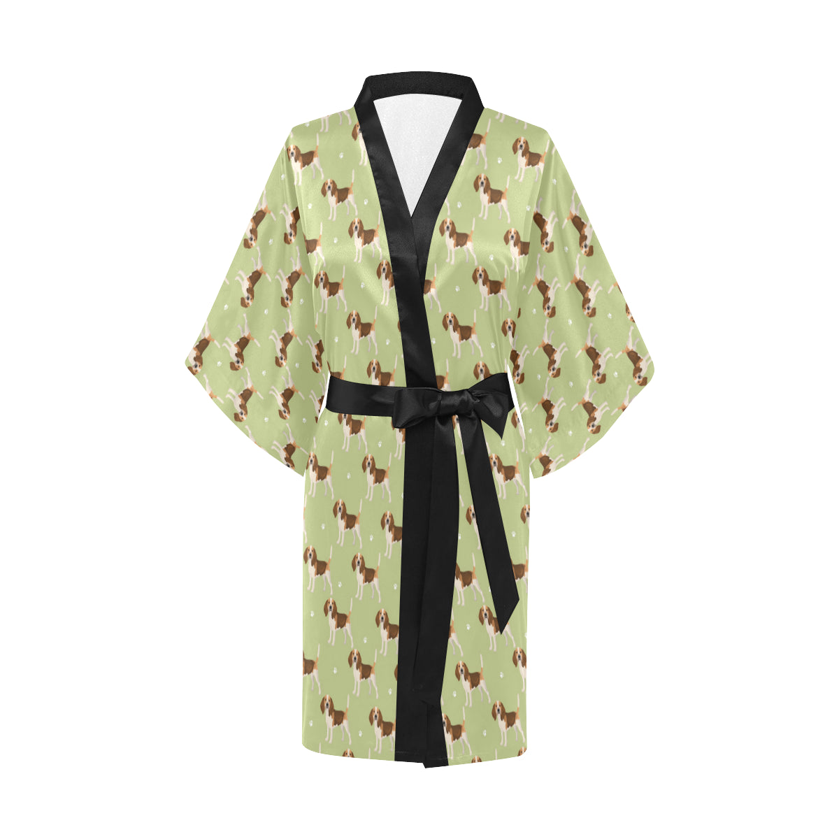 Beagle Pattern Print Design 07 Women's Short Kimono