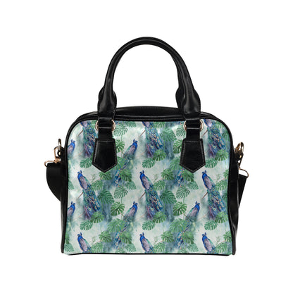 Peacock Pattern Print Design A02 Shoulder Handbag