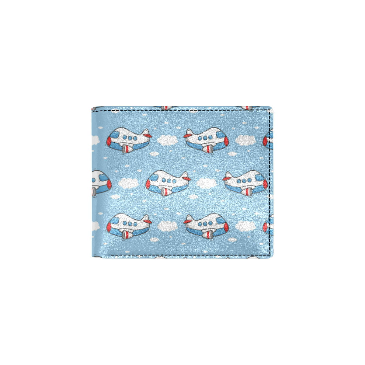 Airplane Cartoon Pattern Print Design 07 Men's ID Card Wallet