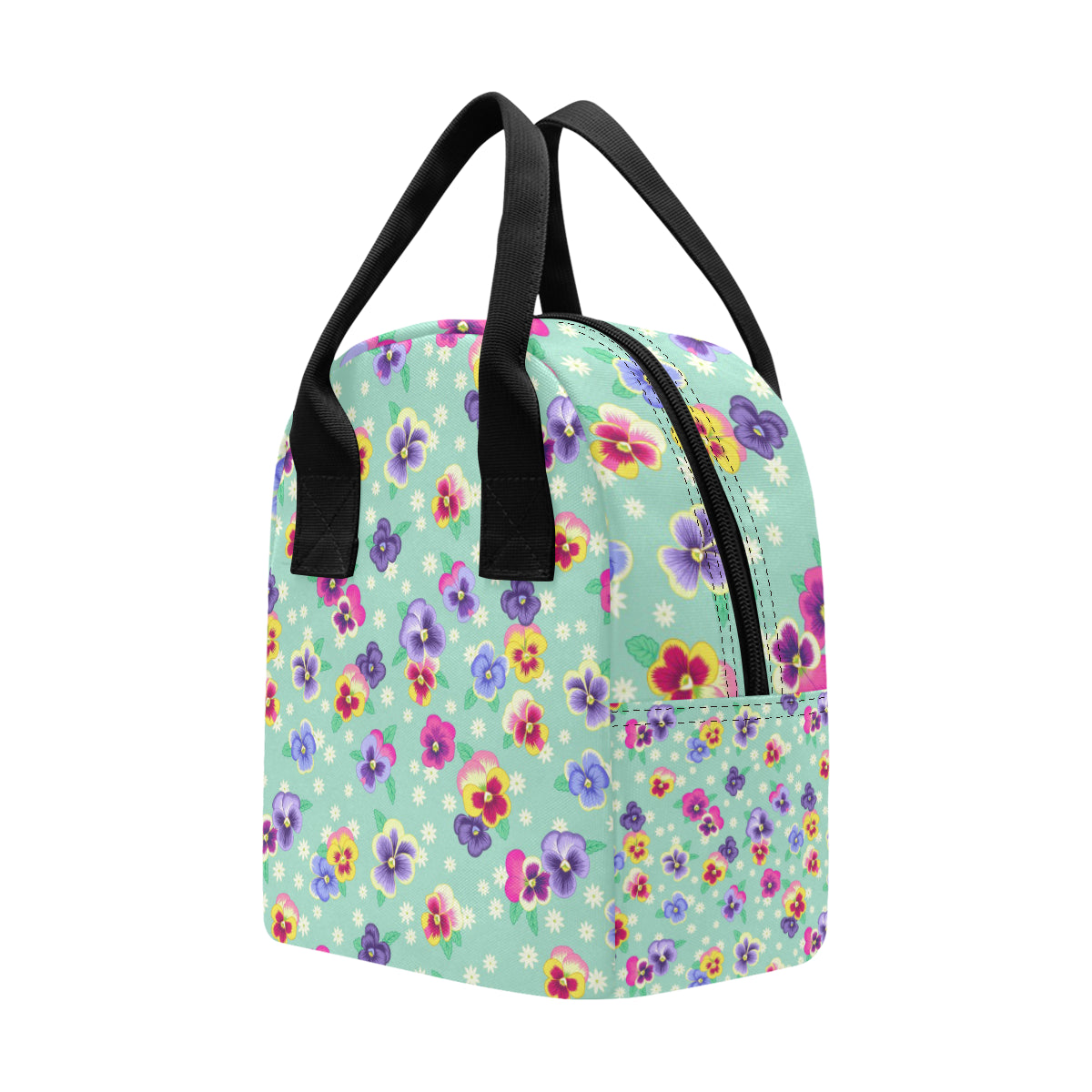 Pansy Pattern Print Design PS08 Insulated Lunch Bag