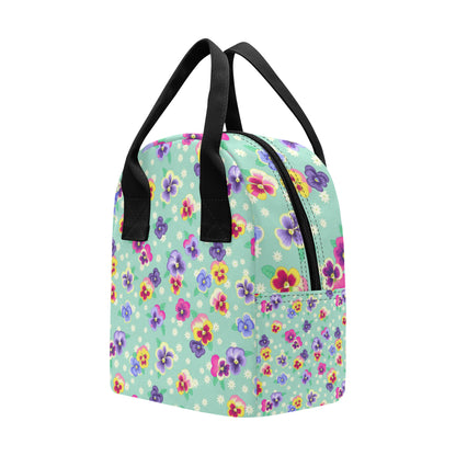 Pansy Pattern Print Design PS08 Insulated Lunch Bag