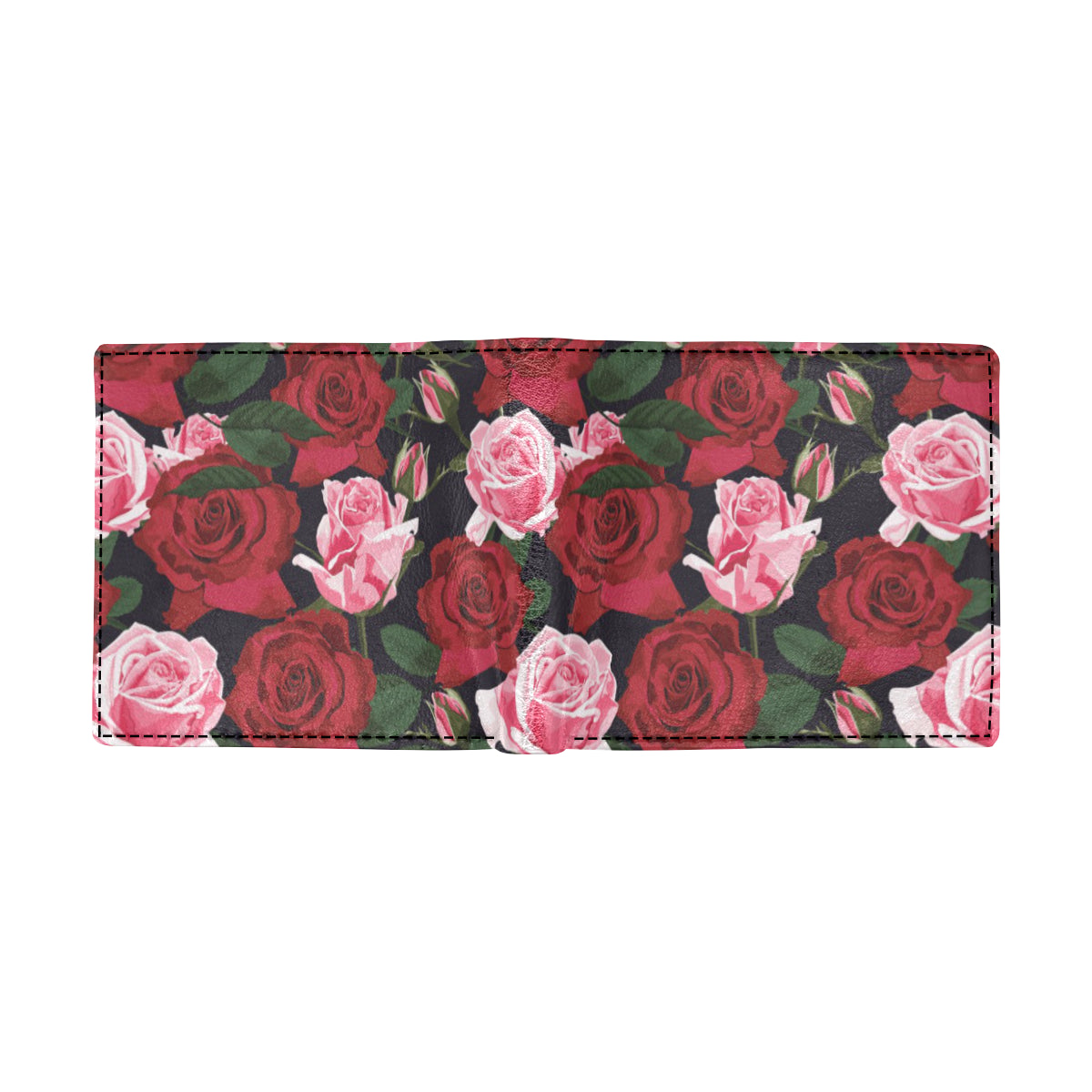 Rose Red Pink Pattern Print Design RO01 Men's ID Card Wallet