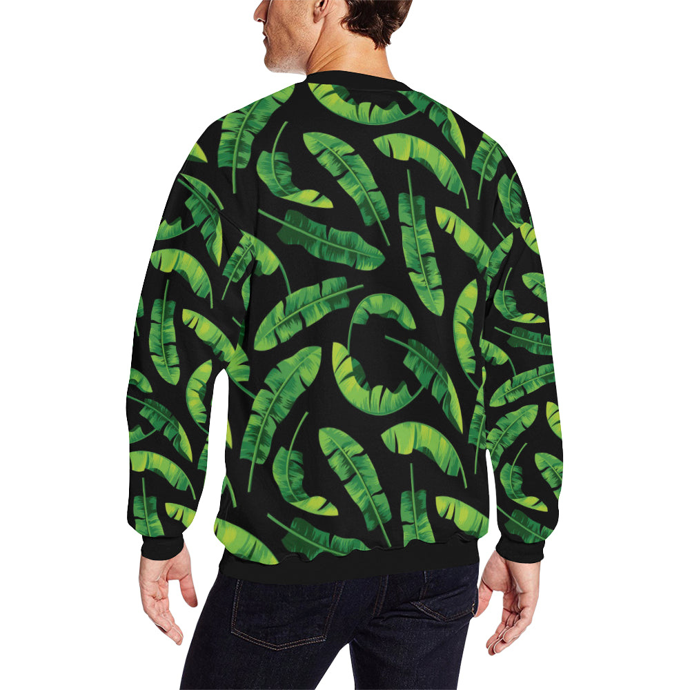 Banana Leaf Pattern Print Design BL02 Men Long Sleeve Sweatshirt