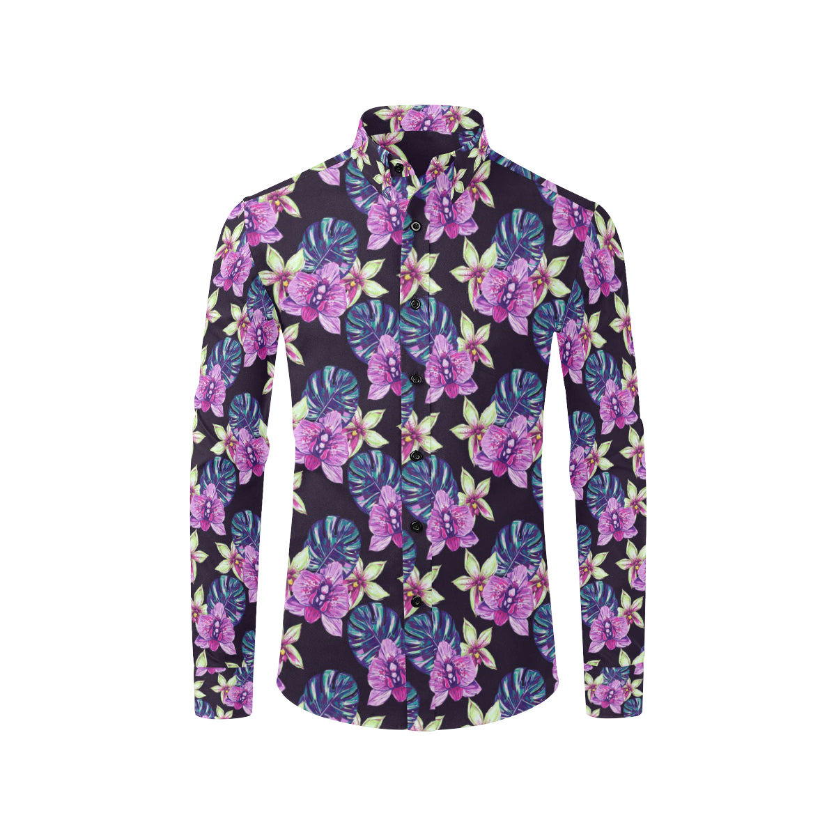 Orchid Pattern Print Design OR010 Men's Long Sleeve Shirt