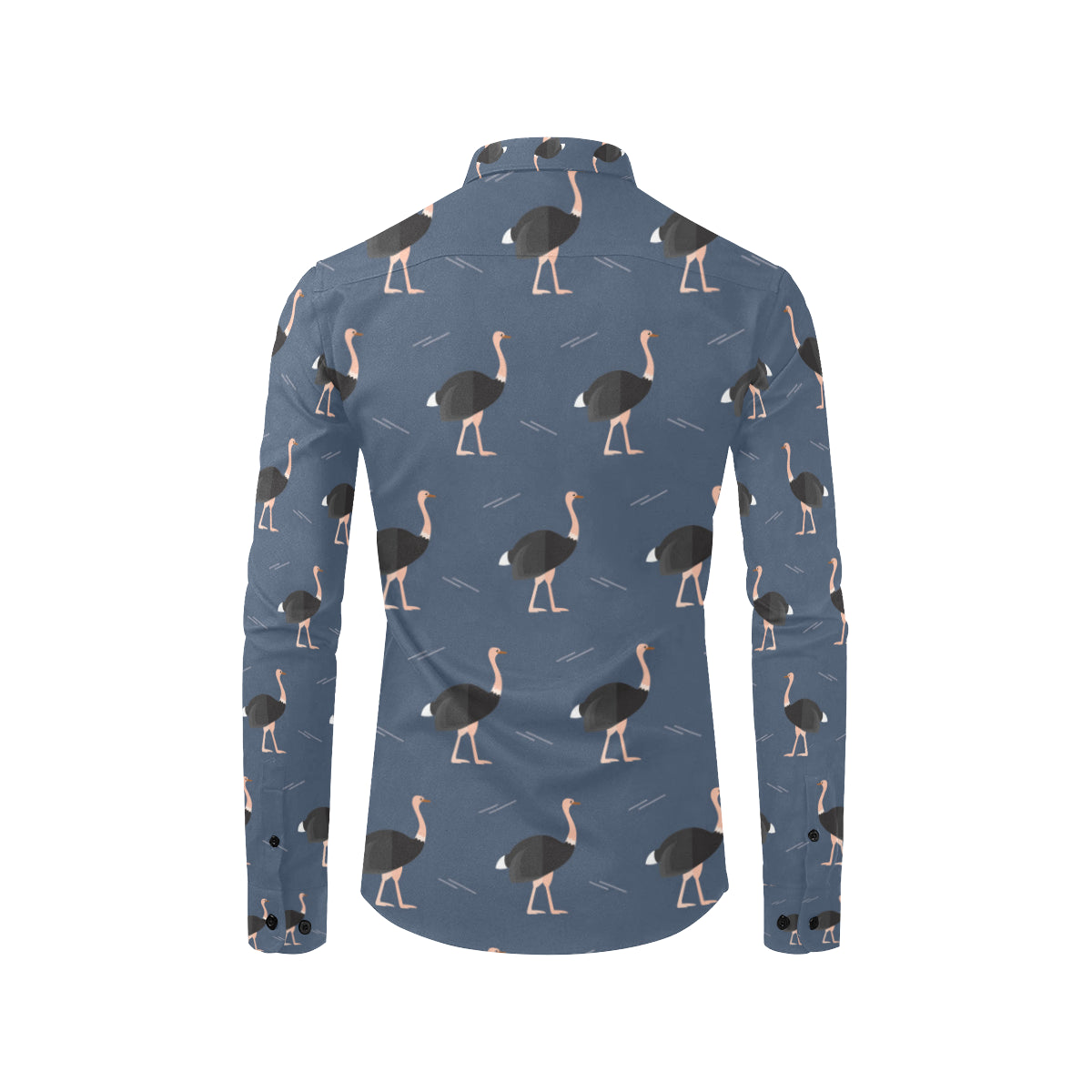 Ostrich Pattern Print Design 04 Men's Long Sleeve Shirt