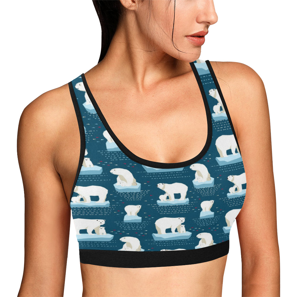 Polar Bear Pattern Print Design PB02 Sports Bra