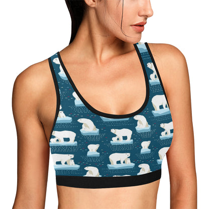 Polar Bear Pattern Print Design PB02 Sports Bra