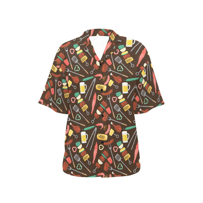 Barbecue Pattern Print Design 05 Women's Hawaiian Shirt