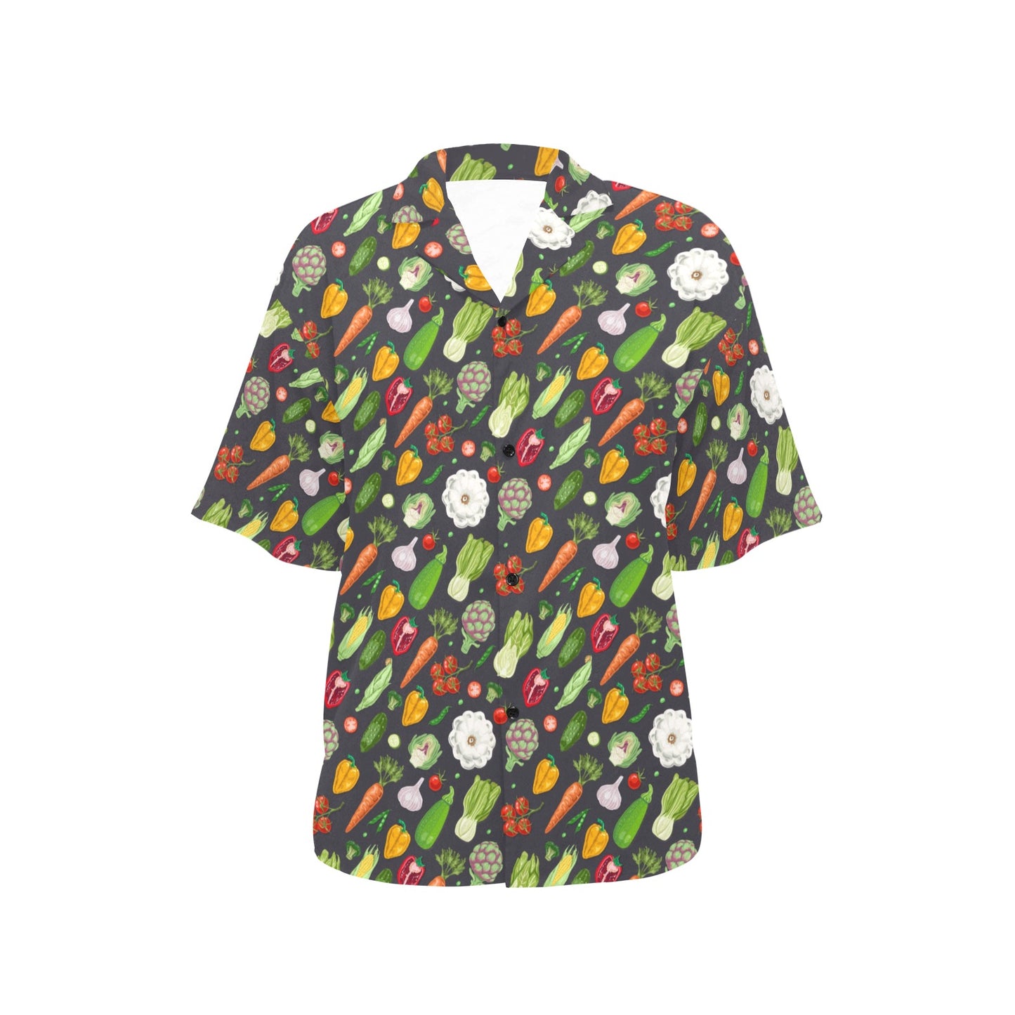 Vegan Pattern Themed Design Print Women's Hawaiian Shirt