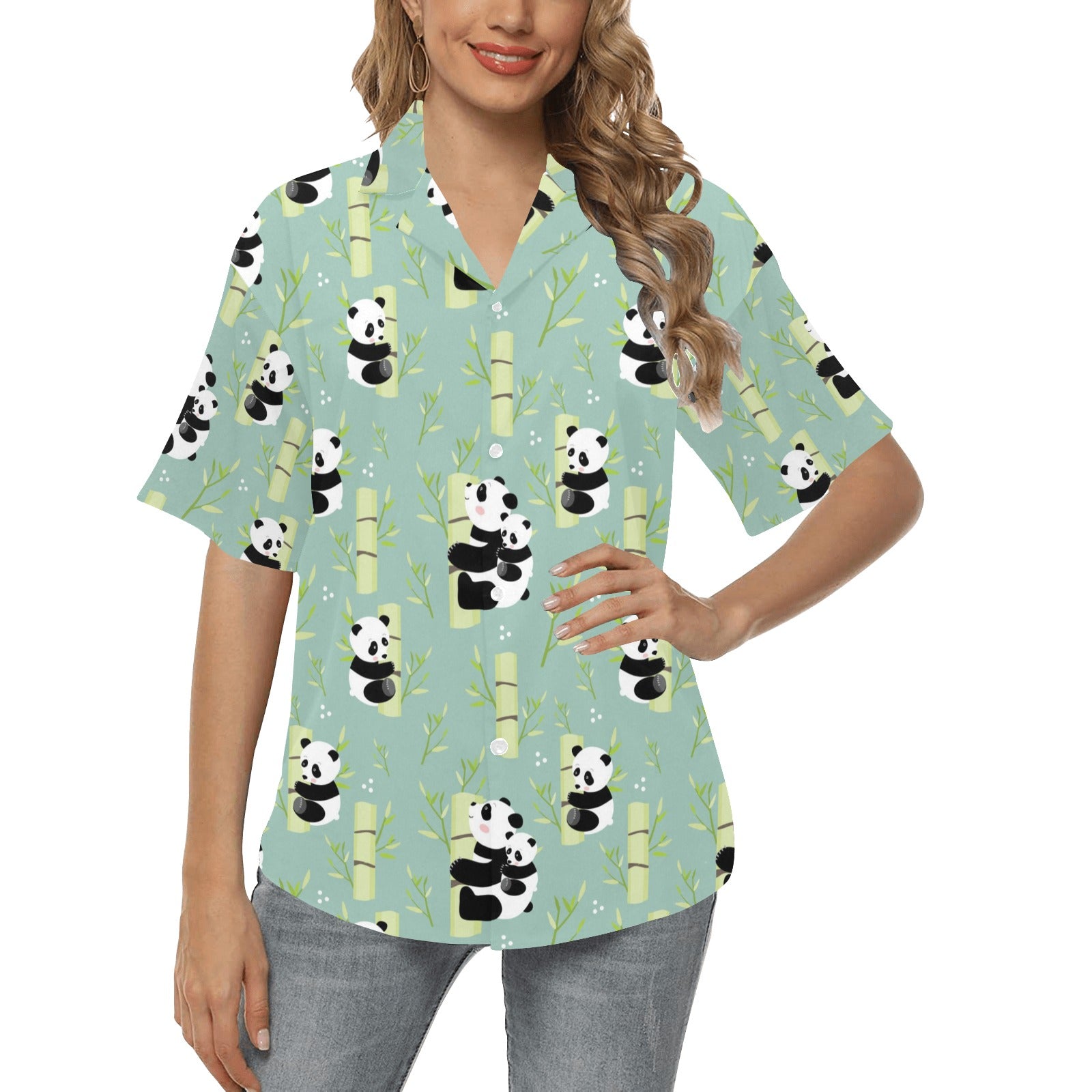 Panda Pattern Print Design A03 Women's Hawaiian Shirt