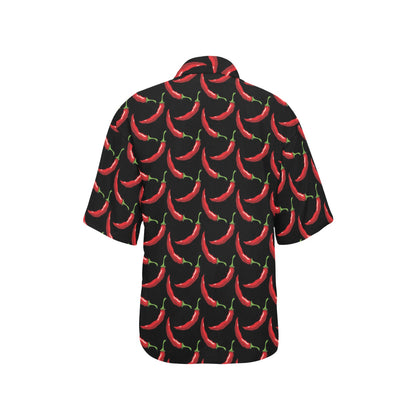 Chilli Pepper Pattern Print Design 01 Women's Hawaiian Shirt