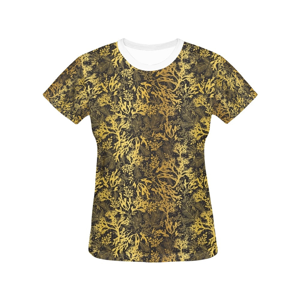 Seaweed Print Design LKS303 Women's  T-shirt