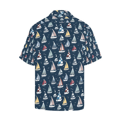 Sailboat Print Design LKS306 Men's Hawaiian Shirt