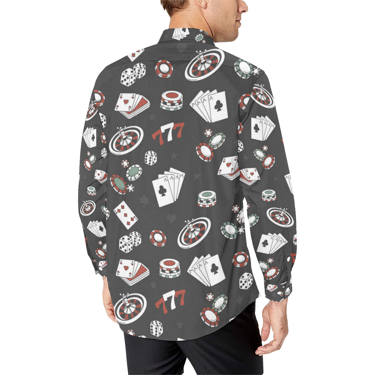 Casino Pattern Print Design 02 Men's Long Sleeve Shirt