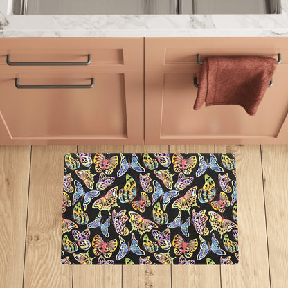 Butterfly Water Color Rainbow Kitchen Mat