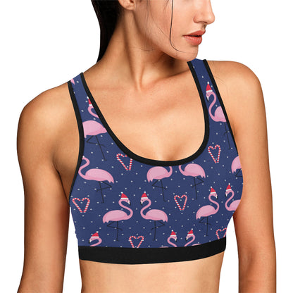 Flamingo Christmas Sports Bra