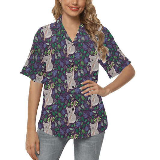 Koala Pattern Print Design 06 Women's Hawaiian Shirt
