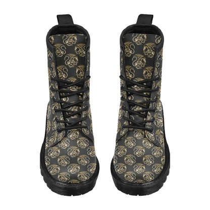 Skeleton Dragon Print Design LKS306 Women's Boots