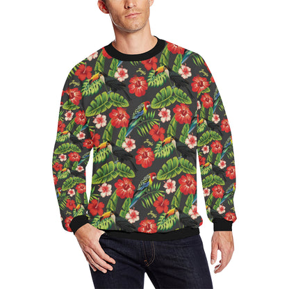 Tropical Flower Pattern Print Design TF04 Men Long Sleeve Sweatshirt