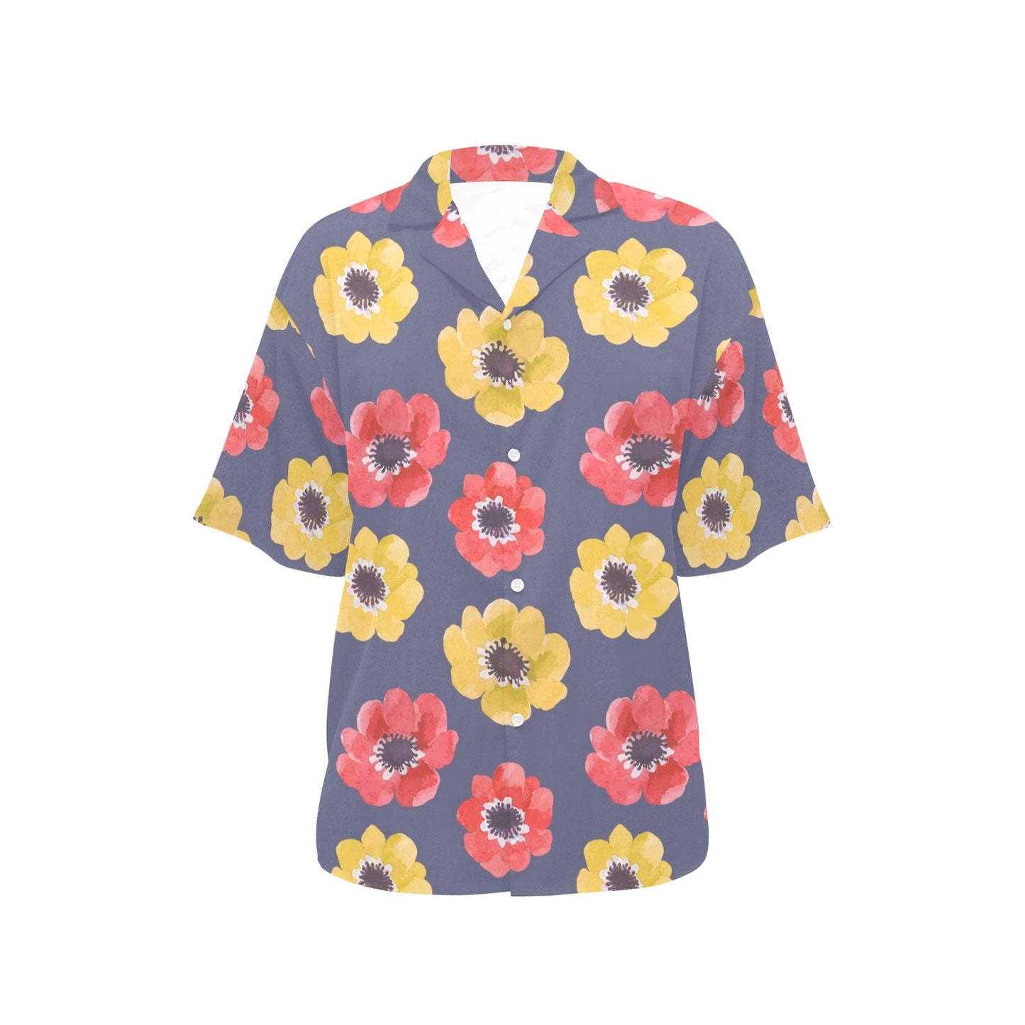 Anemone Pattern Print Design AM010 Women's Hawaiian Shirt