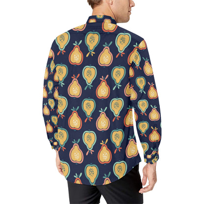 Pear Pattern Print Design PE03 Men's Long Sleeve Shirt