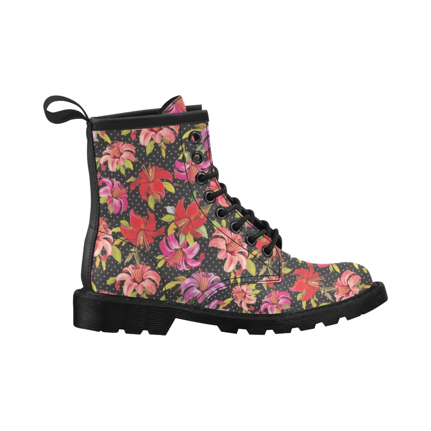 Lily Pattern Print Design LY012 Women's Boots
