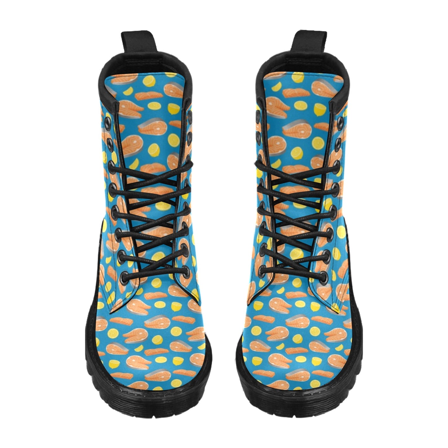 Salmon Steak With Lemon Print Design LKS308 Women's Boots