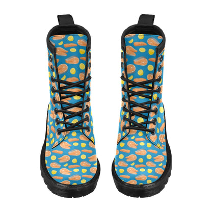Salmon Steak With Lemon Print Design LKS308 Women's Boots