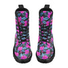 Neon Pink Hibiscus Pattern Print Design HB015 Women's Boots