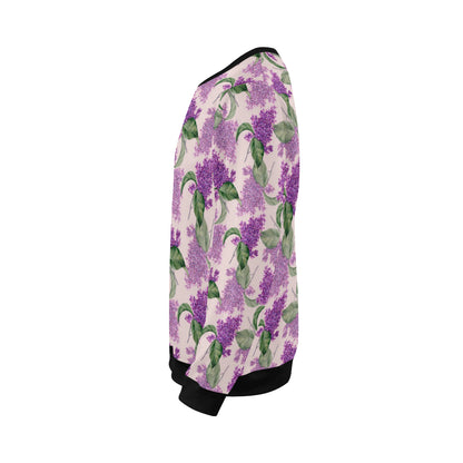 Lilac Pattern Print Design LI02 Men Long Sleeve Sweatshirt