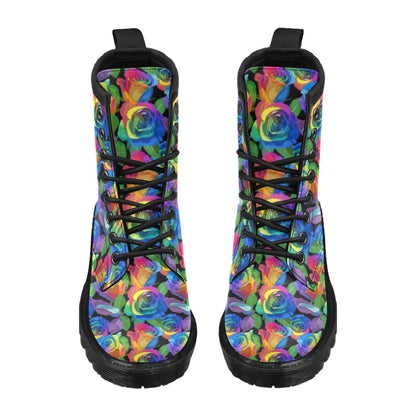 Rose Pattern Print Design RO02 Women's Boots