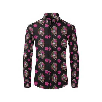 Day of the Dead Makeup Girl Men's Long Sleeve Shirt